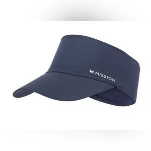 MISSION UNISEX NAVY POLYESTER HAT COOLING VISOR NEW WITH TAGS. One Size